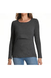 Women's Maternity Nursing Tops Comfy Long Sleeve Breastfeeding T-Shirt 3-Pack