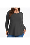Women's Plus Size Tops Crew neck Long Sleeve Shirts Loose Tunic Tops Fall Shirts