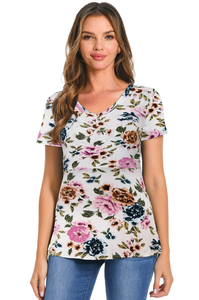 Bearsland Womens V Neck Nursing Tops Maternity Breastfeeding Tee Shirts