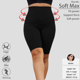 DDLUYY Women's Plus Size Butterluxe Tummy Control High Waist Yoga Shorts Workout Athletic Biker Shorts with Pockets 3-Pack