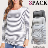 Womens Maternity Long Sleeve Tshirt 3 Packs