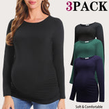 Womens Maternity Long Sleeve Tshirt 3 Packs