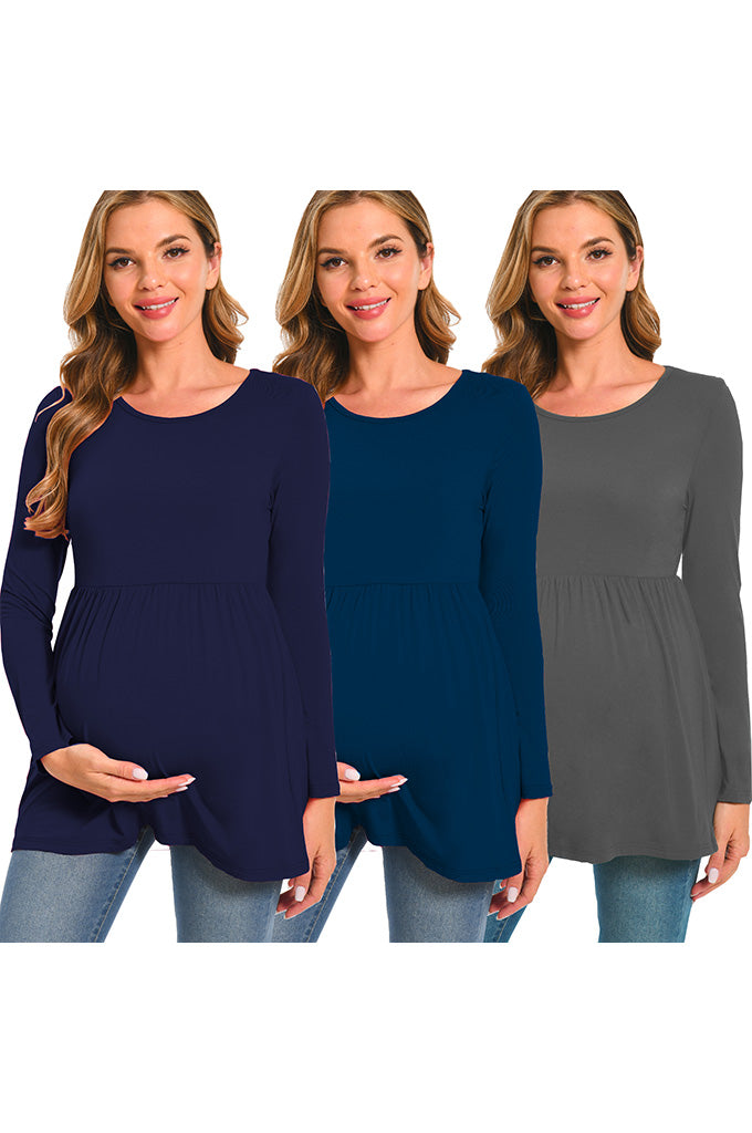Beaisland Women's Long Sleeve Maternity Shirts Basic Casual Pregnancy Top