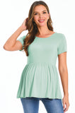 Bearsland Maternity Tops Short Sleeve Scoop Neck Pregnancy Clothes