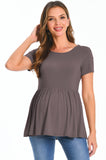 Bearsland Maternity Tops Short Sleeve Scoop Neck Pregnancy Clothes