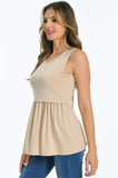Bearsland Women's Sleeveless Round Neck Nursing Tank Top