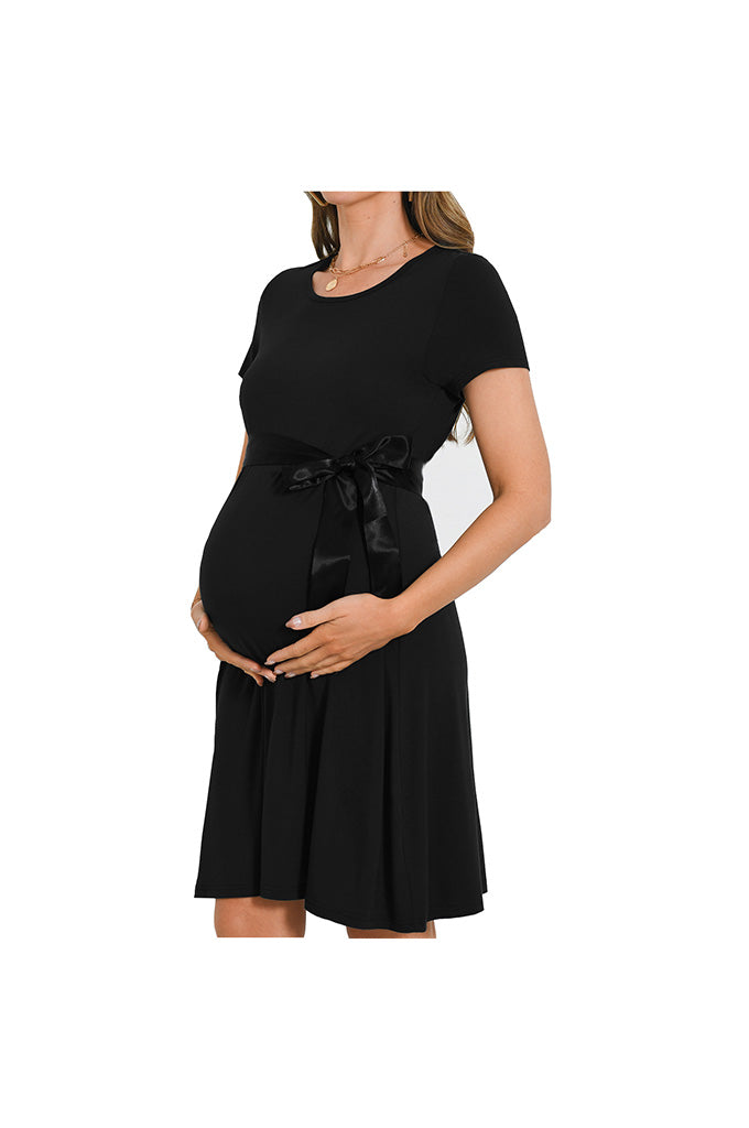 Bearsland Women's Maternity Midi Dress Short Sleeve Casual Beach Pregn Bearsland Women's Maternity Midi Dress Short Sleeve Casual Beach Pregn