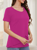 Beaisland Maternity Shirts Short Sleeve Nursing Tops, 3-Pack