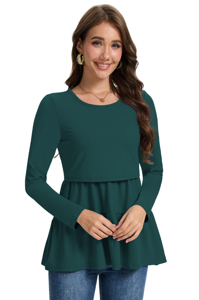 Bearsland Women’s Nursing Top 3pack Long Sleeve Scoop Neck Breastfeeding Shirts