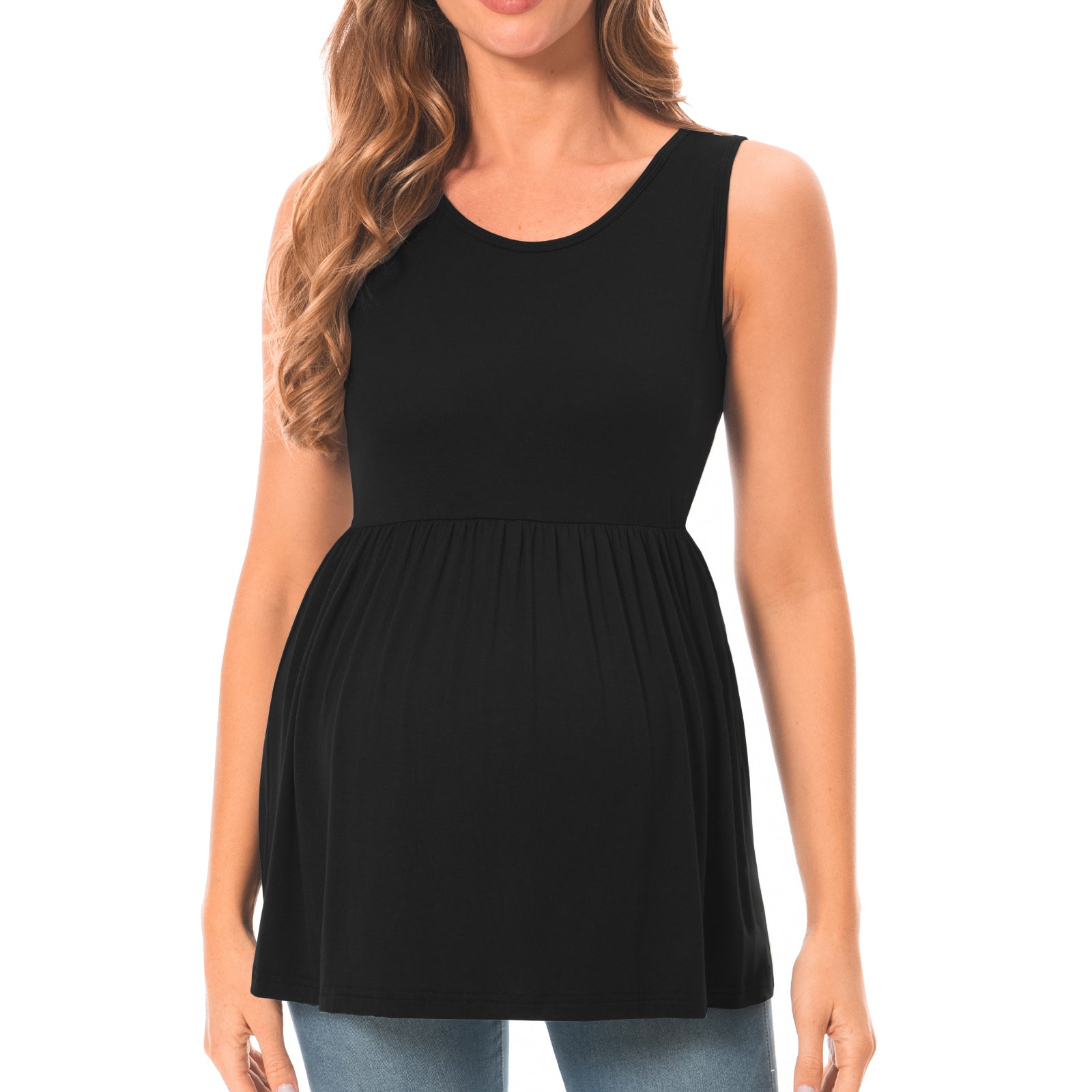 Beaisland 3 Pack Women Maternity Tank Tops Sleeveless Pregnancy Tank Shirts Postpartum Tops Basic Shirts Summer