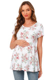 Bearsland Maternity Tops Short Sleeve Scoop Neck Breastfeeding Shirt