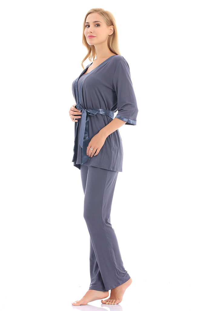 Bearsland Maternity Nursing Pajamas 3 Piece Set