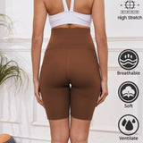 DDLUYY Women's Plus Size Butterluxe Tummy Control High Waist Yoga Shorts Workout Athletic Biker Shorts with Pockets 3-Pack