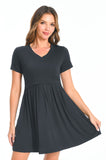 Bearsland Women's Short Sleeve Maternity Nursing Dress with Pockets