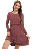 Bearsland Women’s Long Sleeve Nursing Dress with Pocket
