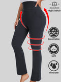 Womens Plus Size Flare Leggings with Pocket 3-Pack
