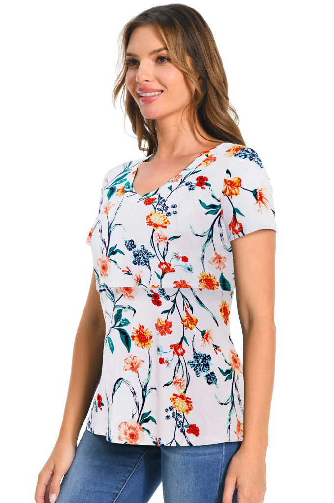 Bearsland Womens V Neck Nursing Tops Maternity Breastfeeding Tee Shirts