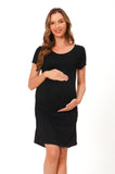 Bearsland Women Summer Short Sleeve Maternity Dress