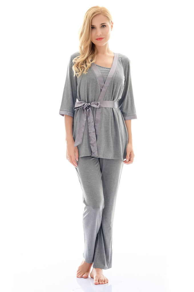 Bearsland Maternity Nursing Pajamas 3 Piece Set