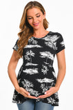 Bearsland Maternity Tops Short Sleeve Scoop Neck Pregnancy Clothes
