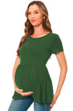 Bearsland Maternity Tops Short Sleeve Scoop Neck Pregnancy Clothes