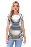 Bearsland Women's Maternity T-Shirt Classic Side Ruffle