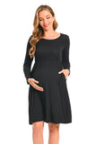 Bearsland Women’s Long Sleeve Maternity Dresses with Pocket