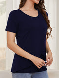 Beaisland Maternity Shirts Short Sleeve Nursing Tops, 3-Pack