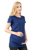 Bearsland Women's Maternity T-Shirt 3-Pack Classic Side Ruffle