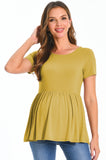 Bearsland Maternity Tops Short Sleeve Scoop Neck Pregnancy Clothes