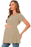 Bearsland Maternity Tops Short Sleeve Scoop Neck Pregnancy Clothes