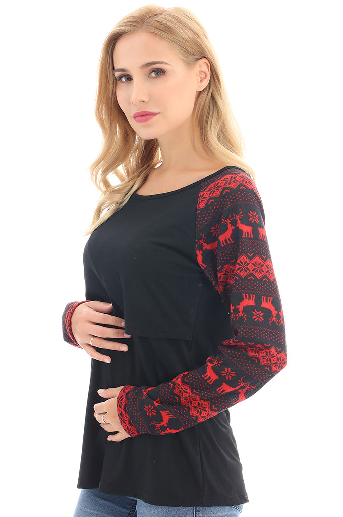 Bearsland Women's Maternity Clothes Long Sleeves Breastfeeding Shirts