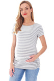 Bearsland Women's Maternity T-Shirt Classic Side Ruffle