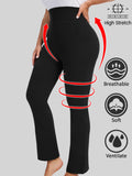 Womens Plus Size Flare Leggings with Pocket 3-Pack