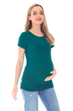 Bearsland Women's Maternity T-Shirt Classic Side Ruffle