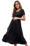 BEARSLAND round neck short sleeve maternity dress