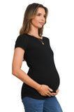 Bearsland Women's Maternity T-Shirt Classic Side Ruffle