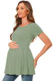 Bearsland Maternity Tops Short Sleeve Scoop Neck Pregnancy Clothes