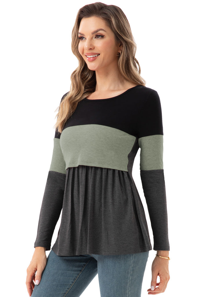 Bearsland Women’s Nursing Top Long Sleeve Scoop Neck Nursing Shirt