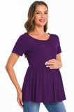 Bearsland Maternity Tops Short Sleeve Scoop Neck Pregnancy Clothes