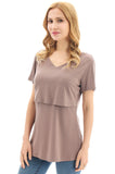 Bearsland Womens V Neck Nursing Tops Maternity Breastfeeding Tee Shirts