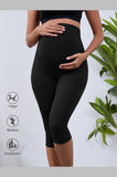 Women's Maternity Capri Leggings over The Belly Pregnancy Yoga Pants Workout Activewear Leggings 2-Pack