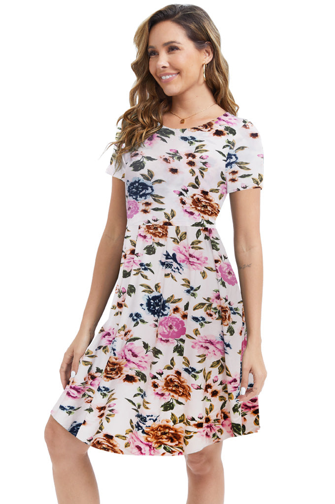 Bearsland Women's Short Sleeves Nursing Dresses with Pockets