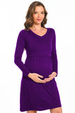 Bearsland Women's V-Neck Long Sleeve Maternity Dresses Nursing Dresses