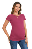 Bearsland Women's Maternity T-Shirt Classic Side Ruffle