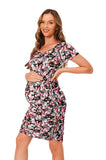 Bearsland Women Summer Short Sleeve Maternity Dress