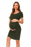 Bearsland Women Summer Short Sleeve Maternity Dress