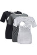 Black & Dark Gray & Blackwhite Stripe