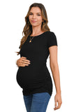 Bearsland Women's Maternity T-Shirt Classic Side Ruffle