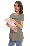Bearsland Women’s Nursing Top 3pack Short Sleeve Scoop Neck Nursing Shirt